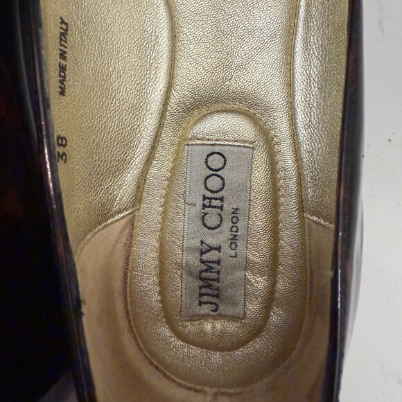 Jimmy Choo Tortoise Shell Flats Size 38 - Picture 3 of 10